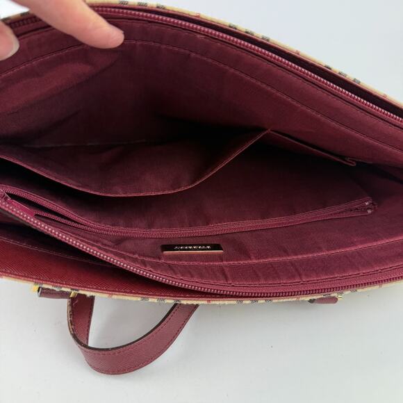 Burberry Nova Check Tote Bag Beige Black Burgundy Plaid Authentic ISSUES READ - Picture 13 of 16